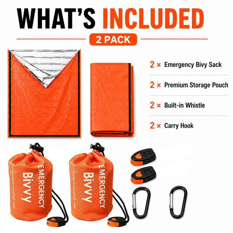 Paquete de 2 sacos de dormir d - Bivy Bag Emergency reseña y precio